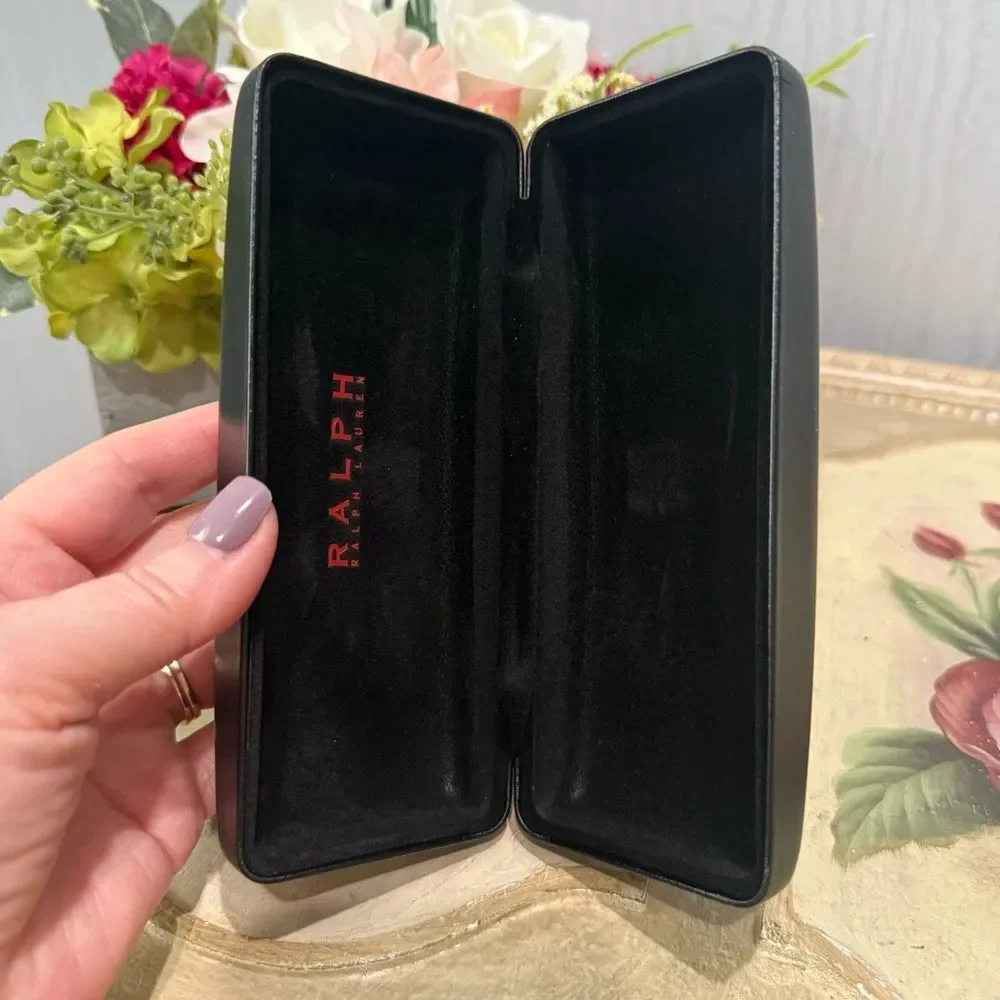 Ralph Lauren Eyeglasses Hard Case Black with Cleaning Cloth